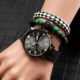 2022 New Men Business Watch Bracelet Set Black White Lattice Bracelets Large Dial Generous Quartz Wristwatch Exquisite Gift Box Other Image