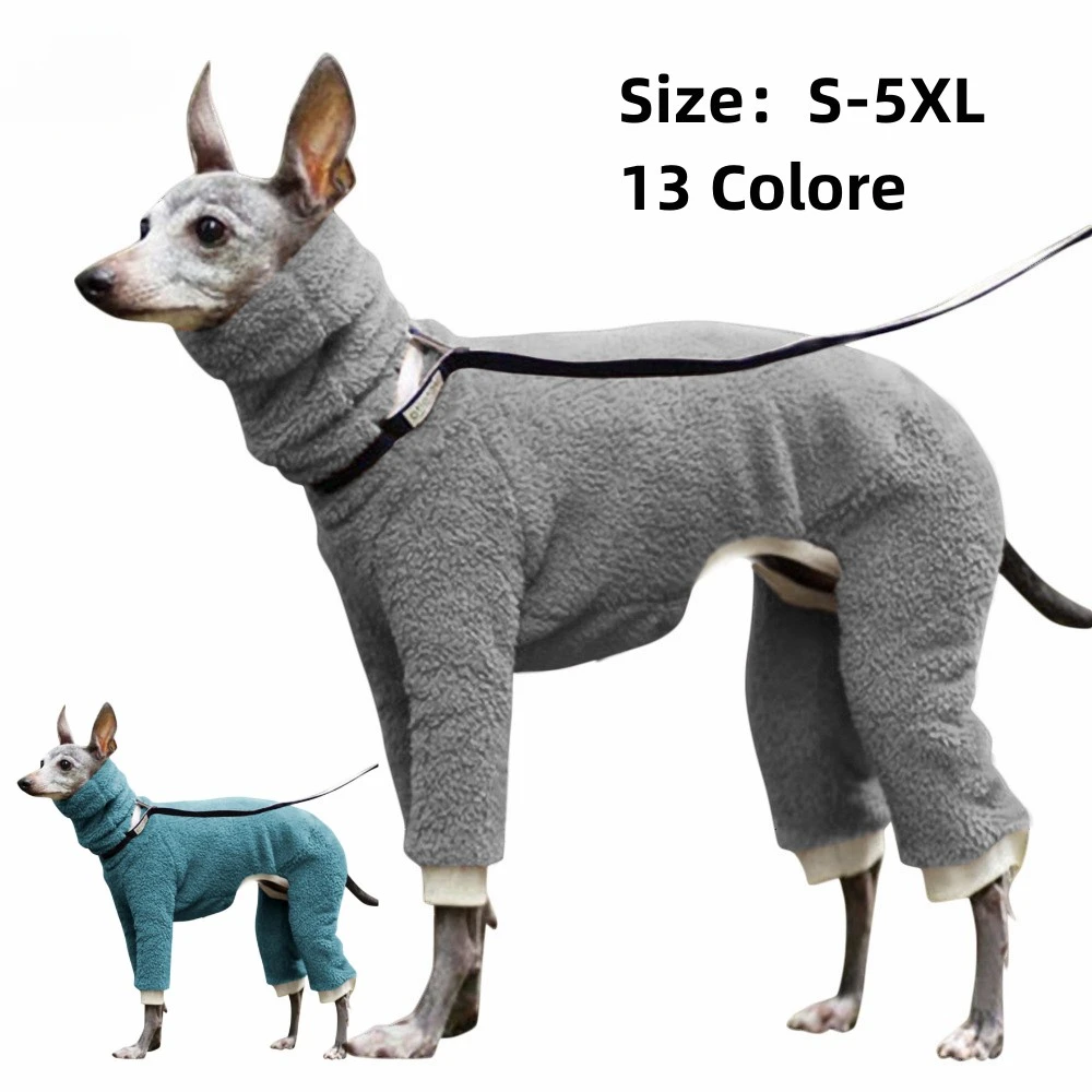 

Зимние комбинезоны для собак, одежда для больших и мягких щенков, теплая итальянская одежда с высокой горловиной, свободные толстые комбинезоны для собак с четырьмя ногами