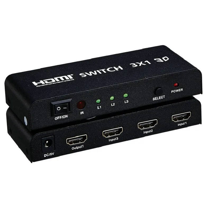HDMI-переключатель 3x1 с тремя входами и одним выходом поддерживающий дисплей 1080P