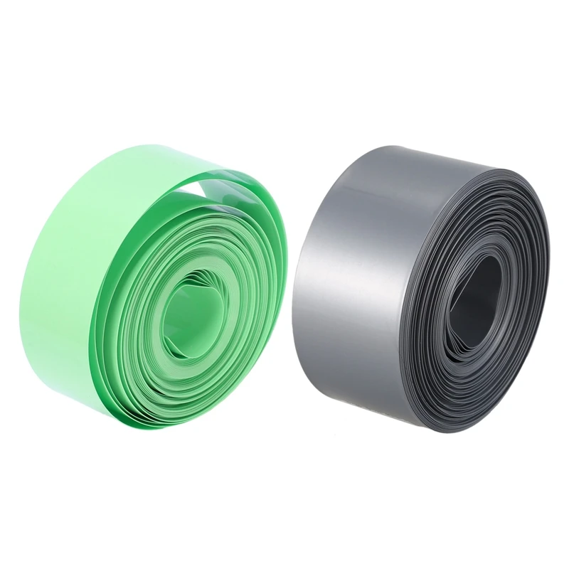 

2X10 м 29,5 мм ПВХ термоусадочная трубка для 1 батареи 18650 светло-зеленая и серая