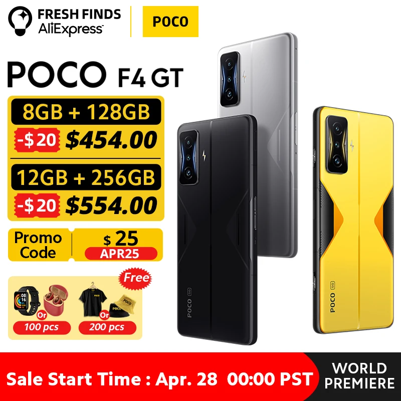 POCO F4 GT 5G 128 ГБ/256 ГБ Snapdragon 8 Gen 1 всплывающие триггеры 120 Вт Hyper Charge 120 Гц AMOLED NFC 