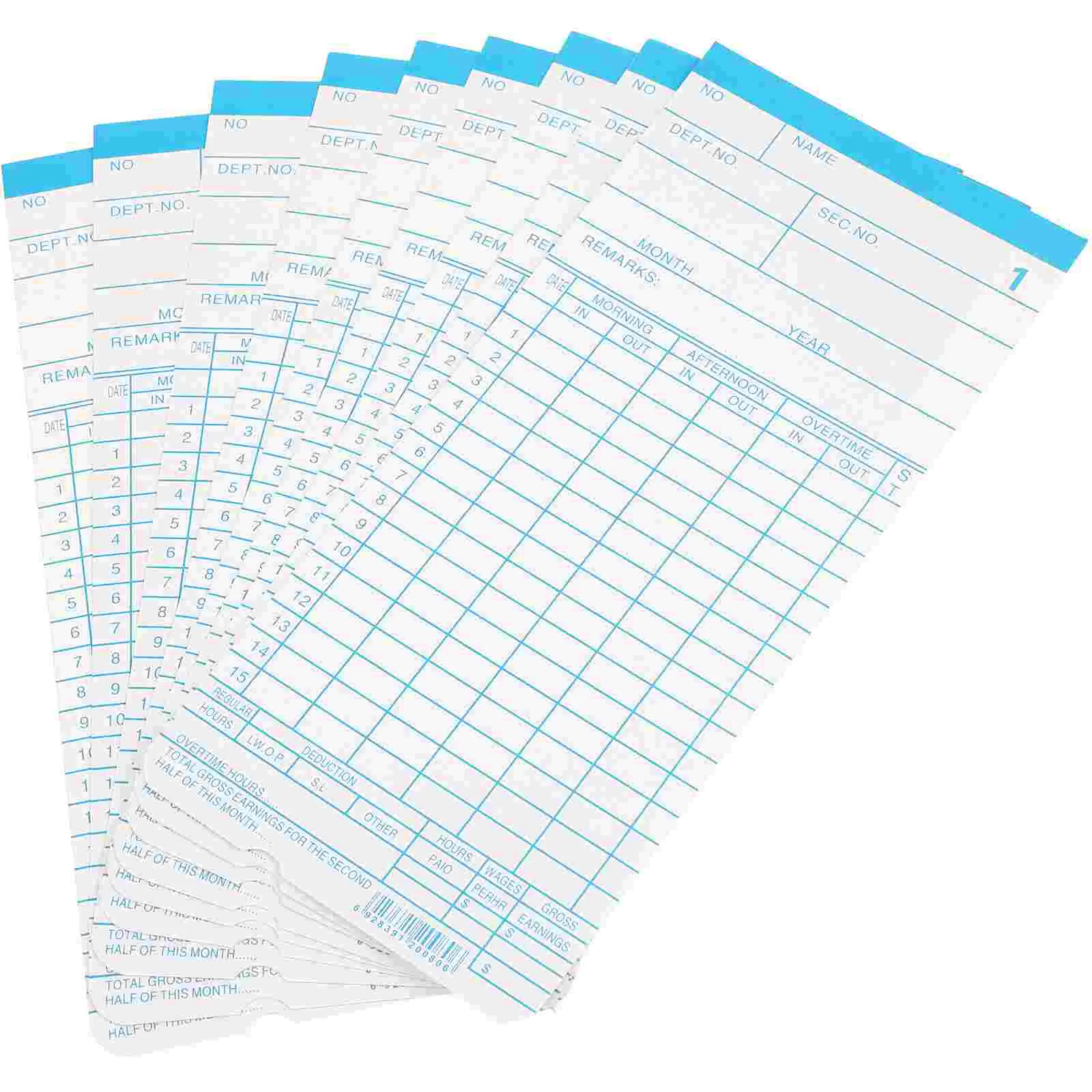 

Attendance Punch Card Double-sided Time Cards Office Paper Microcomputer Recording Staff