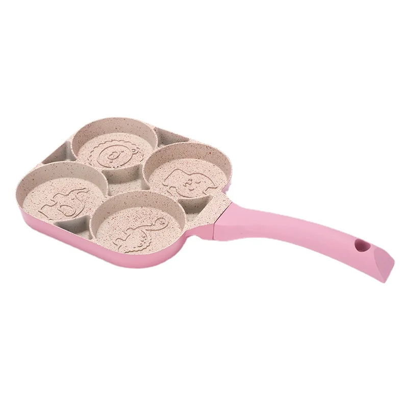 

Kitchen Mini Pancake Breakfast Omelette Pan Medical Stone Non Stick Coating Aluminum Alloy 4 Hole Egg Frying Pan