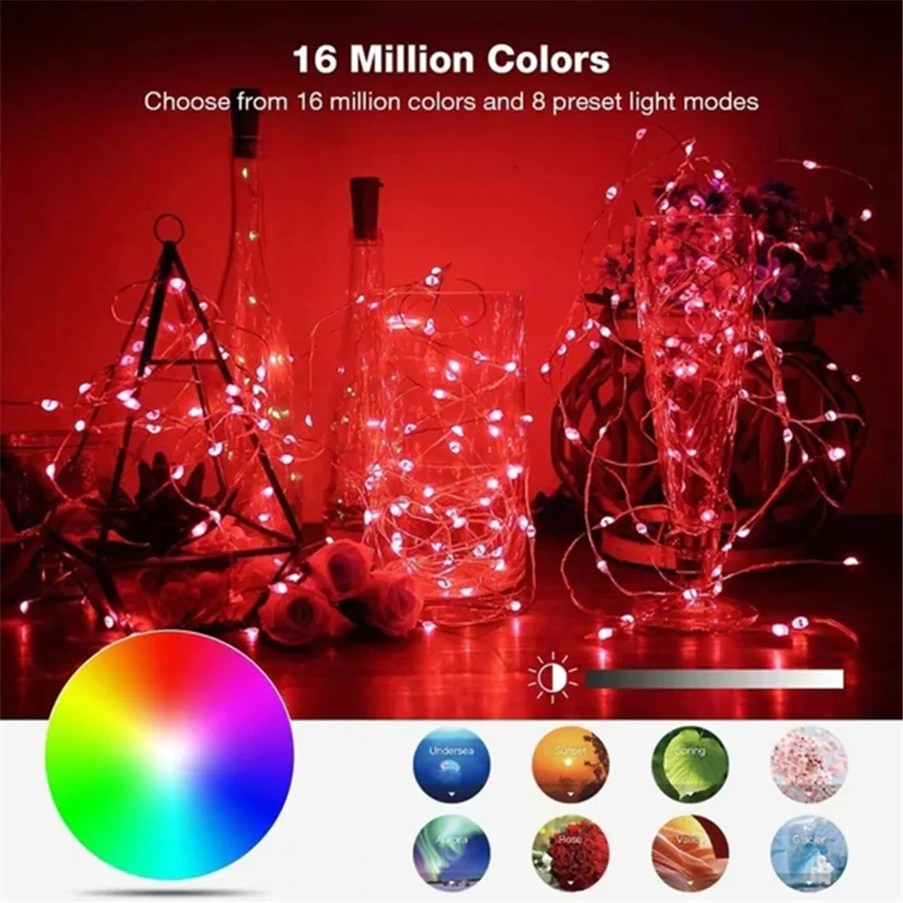2M/15M/20M Christmas Tree Led String Lights with Smart Bluetooth App Remote Control Home Decor Fairy Garland | Освещение