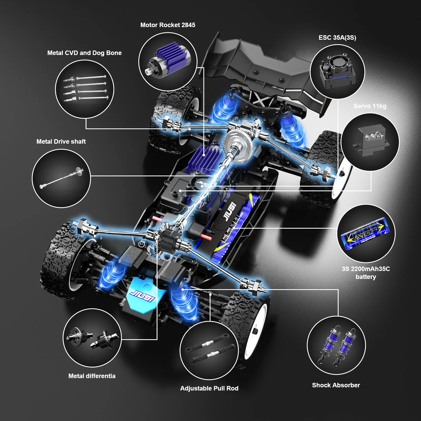 Фото Радиоуправляемая машинка JIUSI WB12 PRO 1/12, 80 км/ч, 4WD, гоночная, бесщеточная, внедорожная, на пульте управления, для соревнований, игрушка в подарок №4