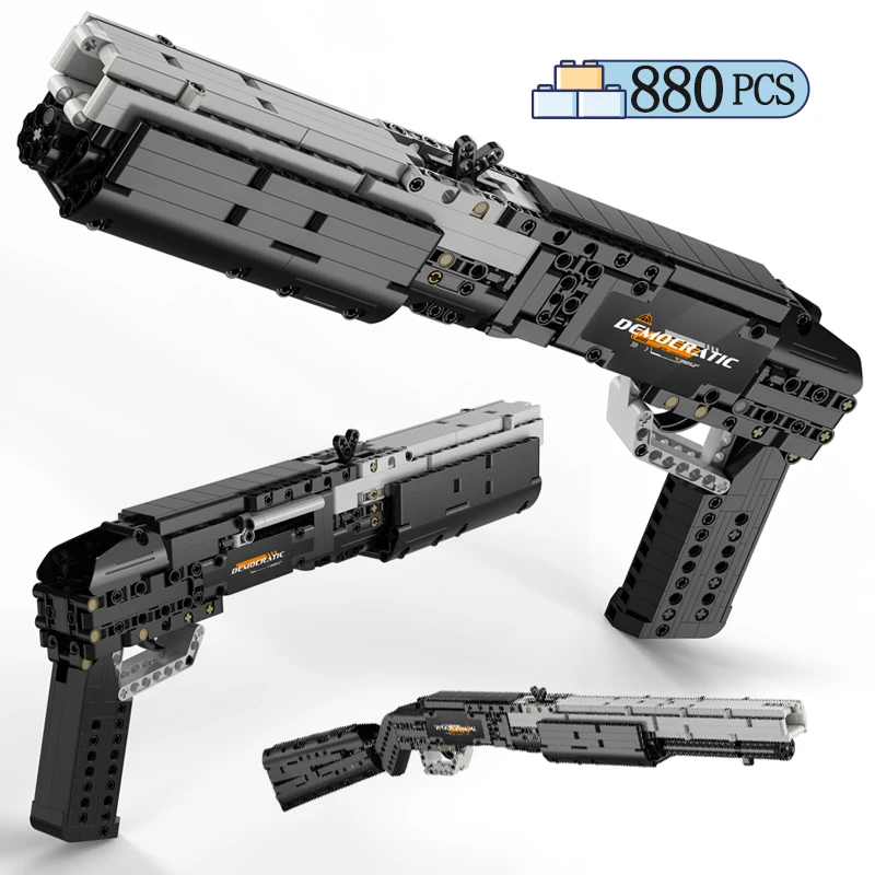 

880 Pcs City WW2 Military Police Weapon Shotgun Model Building Blocks Simulation Bricks Toys For Children Boys Gifts