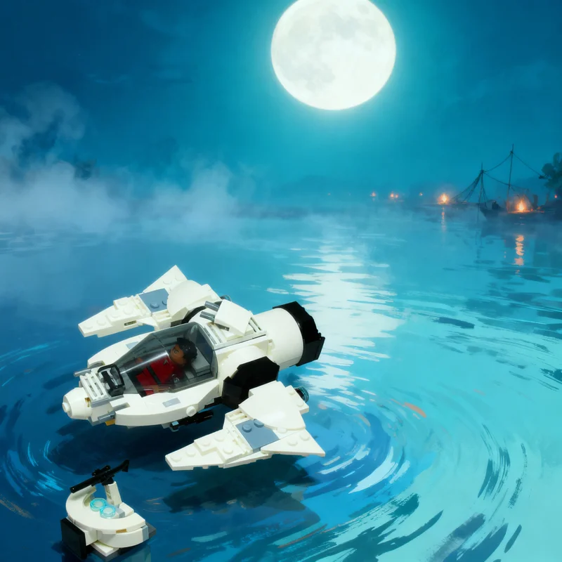 Фото Набор для сборки модели звездолета MOC 2 Kamino Training Starfighter, 182 детали, конструктор, развивающая игрушка, подарок на день рождения/Рождество №1