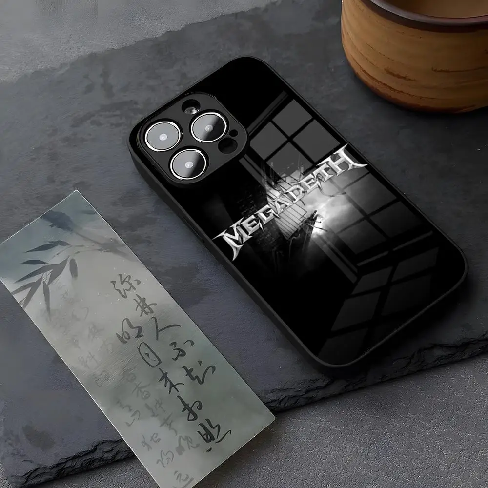 Чехол для телефона Rock Megadeth Music из закаленного стекла IPhone 14 15 16 13 12 11 Pro XS Max Plus Mini X XR 8