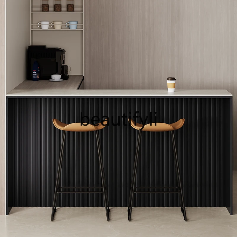 Креативный мини-барный столик из каменной плиты бытовой настенный высокий