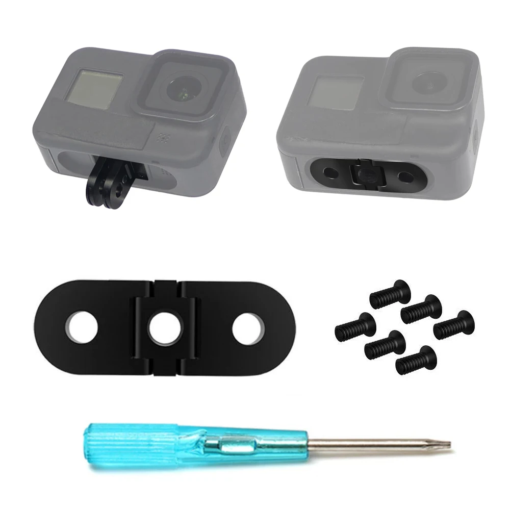 

For Gopro 10 9 Metal Finger Tripod Mount Adapter Dual Port 1/4 Thread Hole Folding Base For GoPro 10/9/8/Max Cameras Accessories