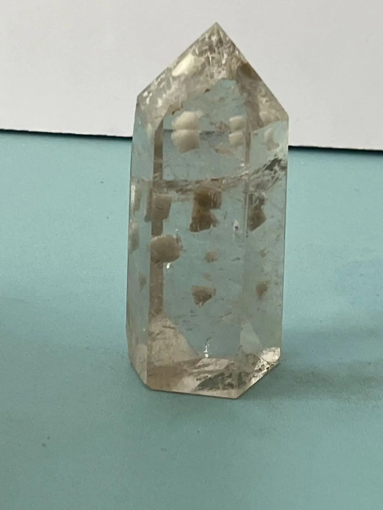 

114g Natural Green Phantom Crystal hexagonal point crystal column Healing Wand Mineral Crystal Home Decoration Stone Decoration