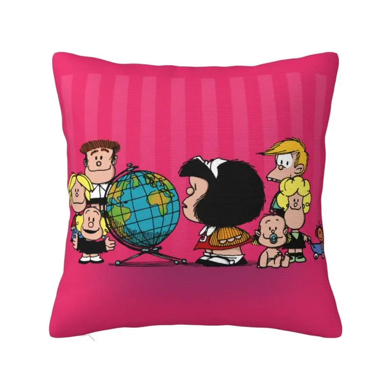 

Модная забавная наволочка Mafalda Frieds 45x45 см мягкая комиксная Аргентина Quino наволочка для дивана квадратная наволочка украшение