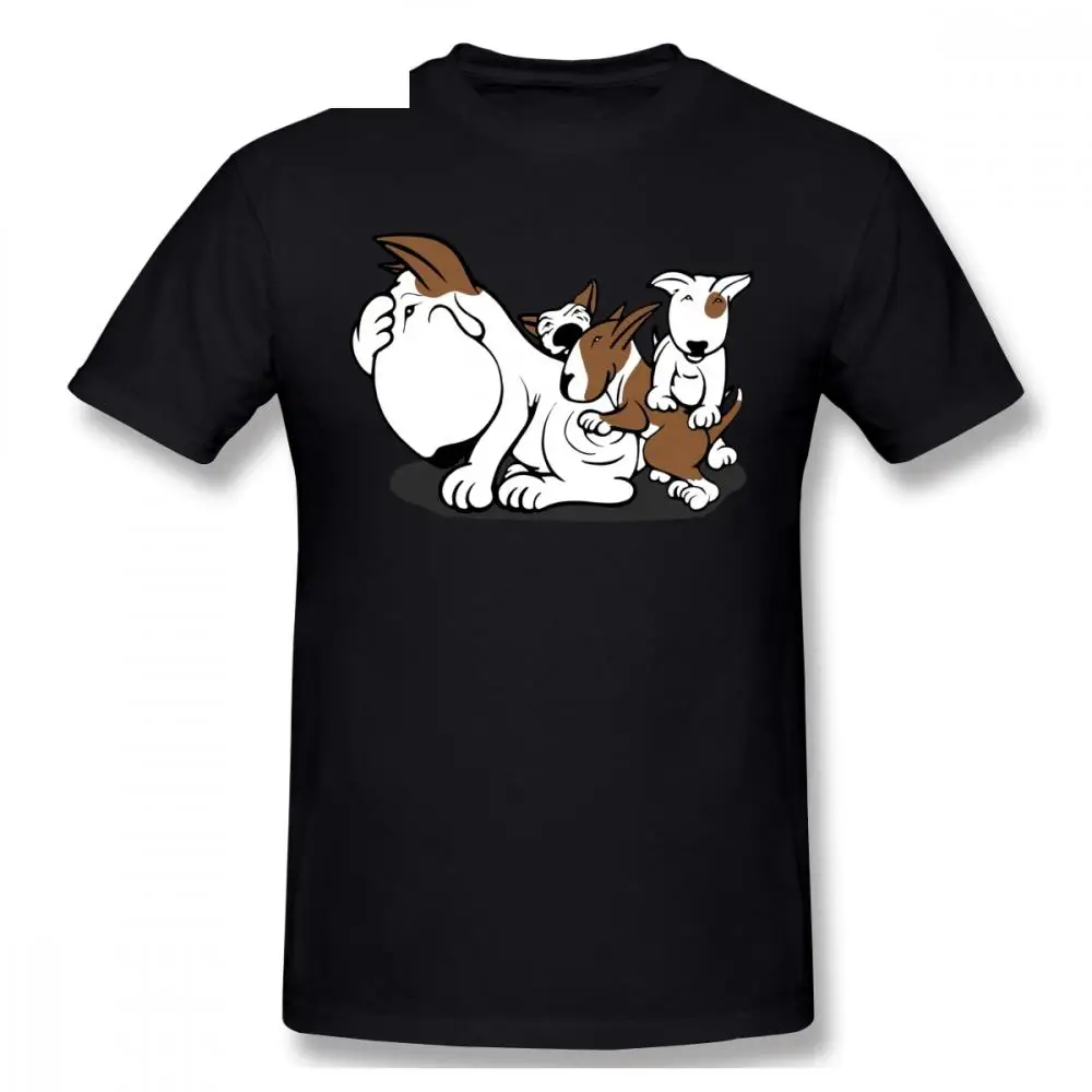 

Bull Terrier Puppies Dog Men T Shirt Hipster Streetwear 4XL 5XL 6XL Cotton Short Sleeve Men's Clothes