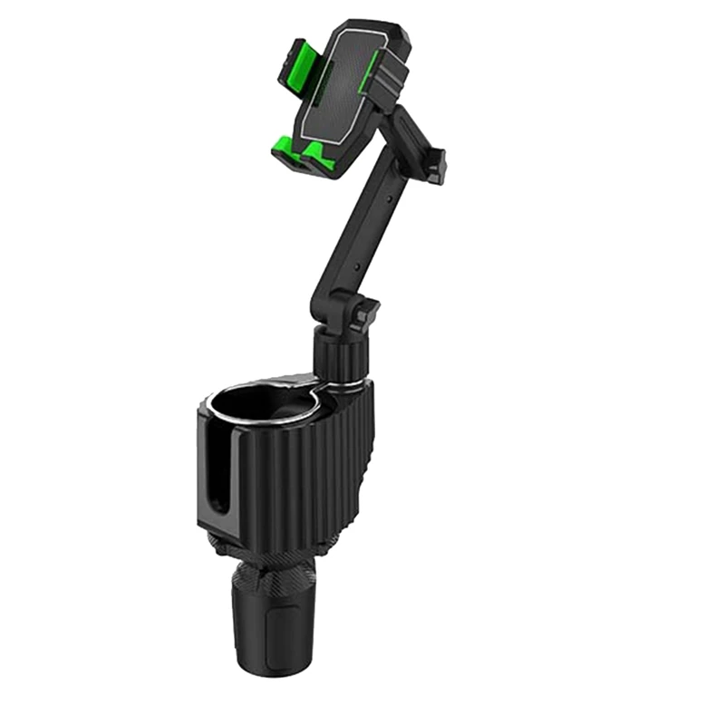 

1 PCS Car Cup And Phone Holder - 3-In-1 Car Cup & Phone Holder Black-Green Plastic Multi-Function Car Cup And Phone Holder