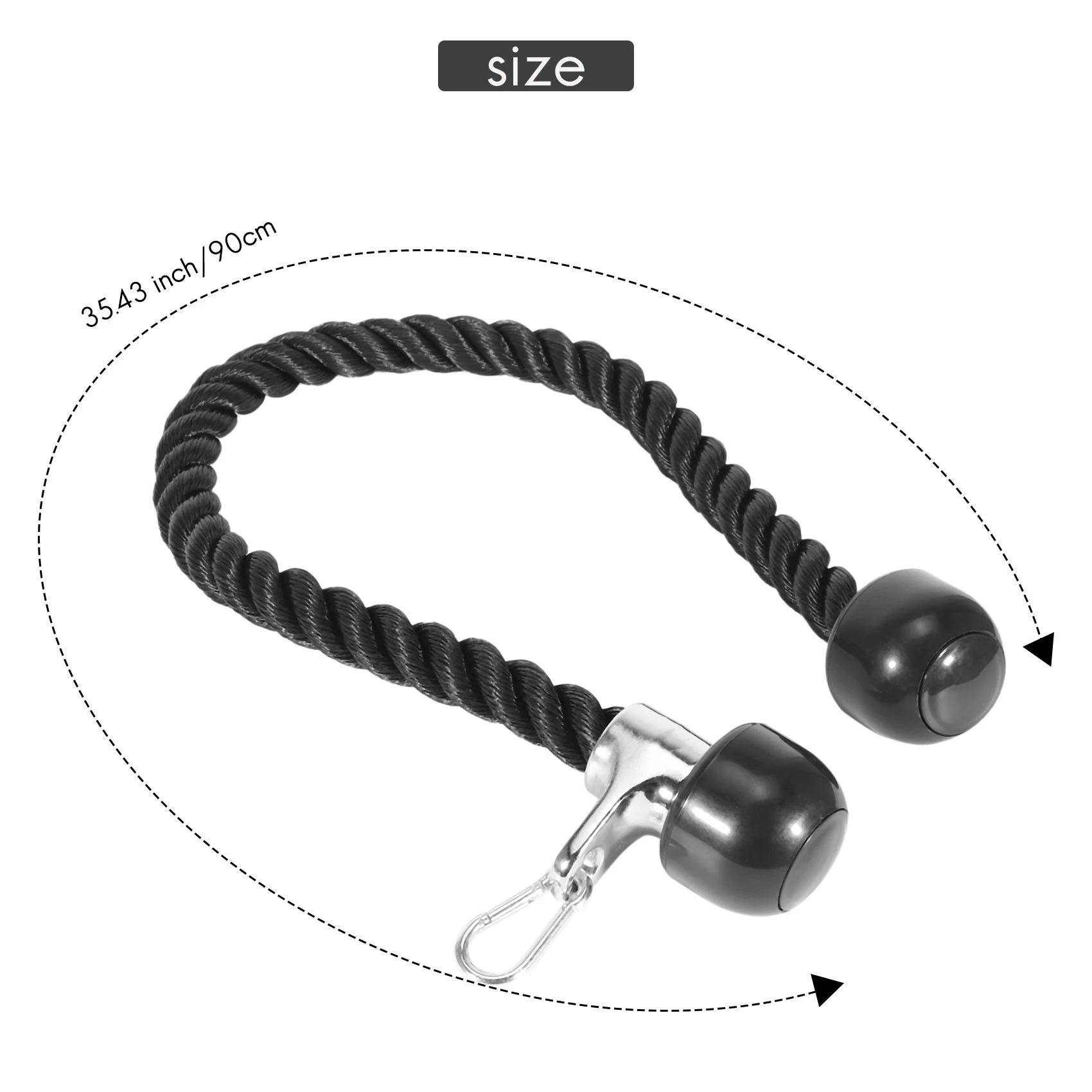 Тянущийся трос 36 дюймов с карабином для фитнеса