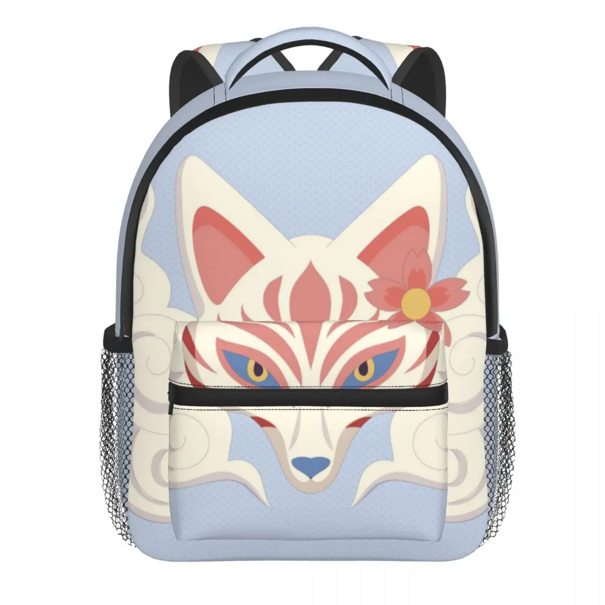 Kitsune Mask Illustration Baby Backpack Kindergarten Schoolbag Kids Children School Bag