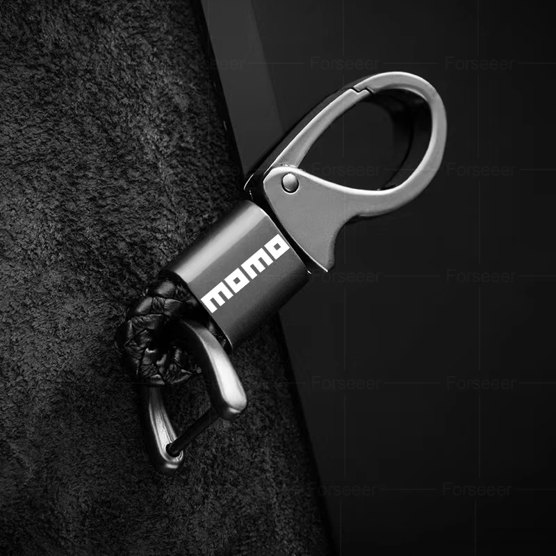 For MOMO key chain Car metal keychain braided rope Keyring Styling Auto Accessories | Stickers
