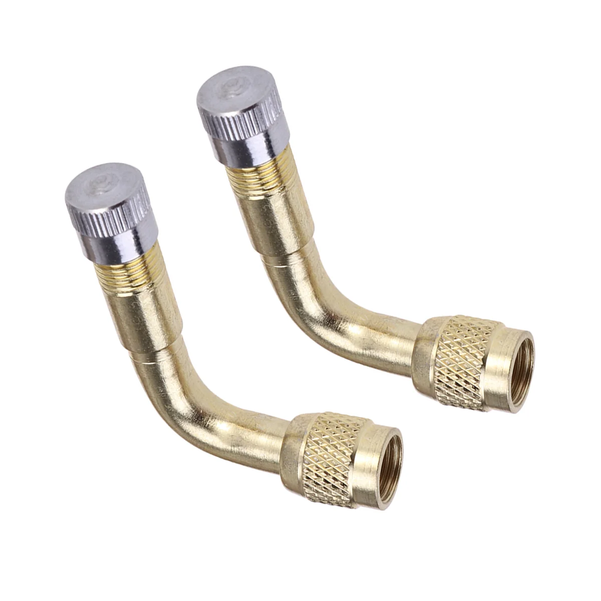 

2 Pcs 90 Degree Brass Air Tyre Schrader Stem with Extension Adapter for Car Truck Motorcycle