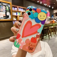 flower oil painting case for iphone 11 12 13 pro max mini 11 pro max x xr xs max se2020 8 7 6 6s plus cute silicone phone cover