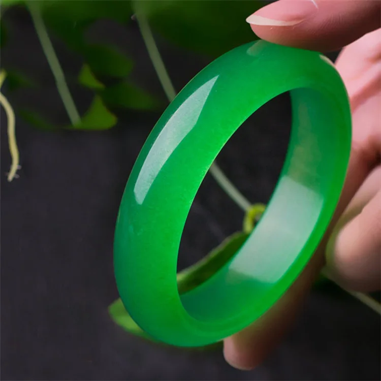 

Natural Quartz Rock Jade Ice Dark Green Bangle Women's Fashion Jewelry Emerald Bracelet Gemstone Gifts Drop Shipping