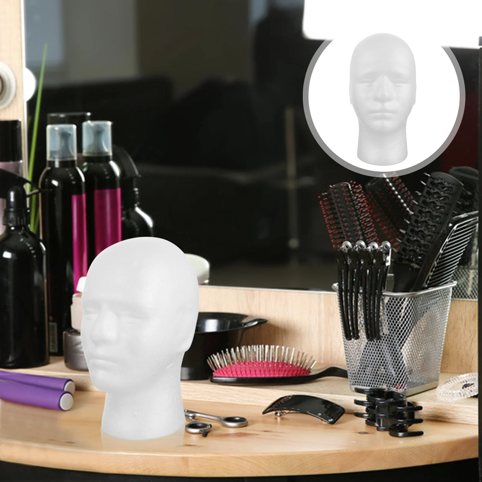 

Head Mannequin Model Display Stand Foam Styrofoam Heads Male Men Hat Holder Manikin Maniquins Practical Show Bald Froth Manican