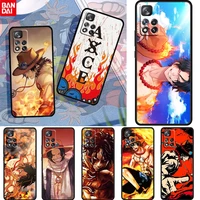 hot anime one piece ace for xiaomi redmi note 11 10 11t 10s 9 9s 8 7 5g soft silicone black phone case fundas coque capa cover