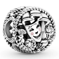 authentic 925 sterling silver moments comedy tragedy drama masks crystal charm bead fit pandora bracelet necklace jewelry