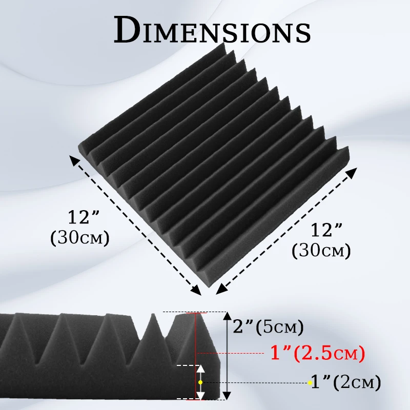 Панель из акустического пенопласта TOUO 6/12/24 шт. звукоизоляция для студийной стены