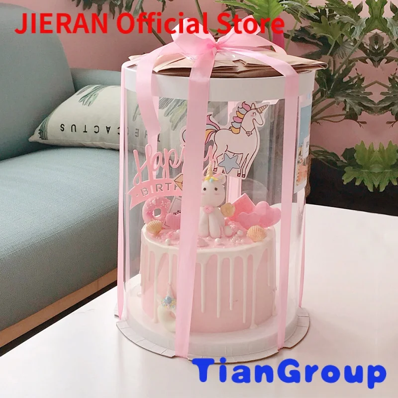 

6 8 10 Inches Wholesale Custom Multi-size Transparent Tall Cake Boxes Bakery Clear Round Cake Box Packaging