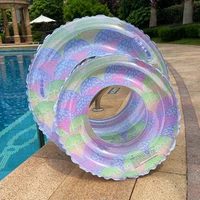 colorful inflatable swimming ring for baby adult pool floats thick pvc swimming circle rubber ring for beach party pool toys