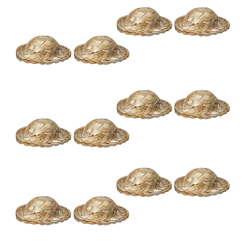 Соломенное украшение мини-шляпа модель дома рождественские украшения