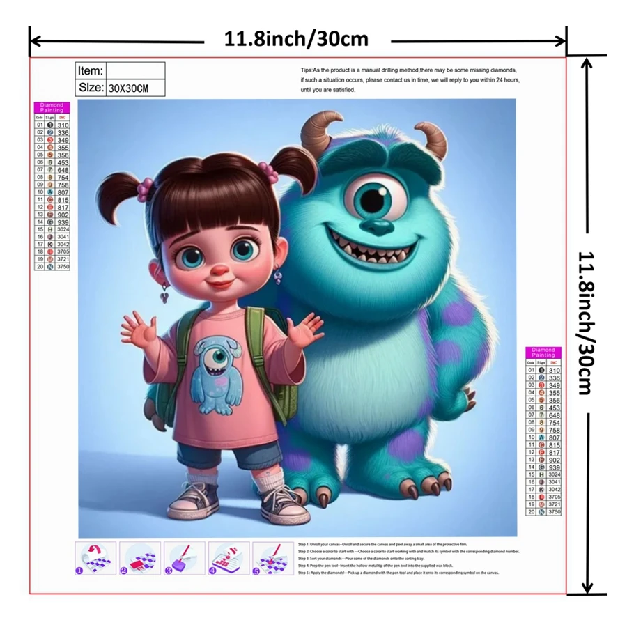 Disney 5D DIY Алмазная картина Monsters Inc дрель вышивка мультфильм искусство украшение