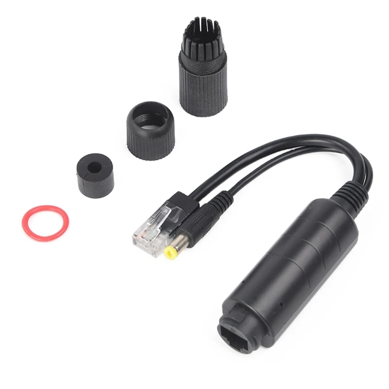 

1Pack Active 48V to 12V Waterproof PoE Splitter Adapter IEEE 802.3af Compliant 10/100Mbps for IP Camera Voip Phone