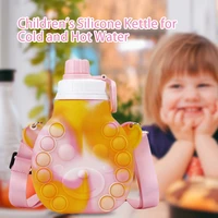 2022 cartoon childrens water bottle silicone drinking cup thermal insulation childens silicone kettle for cold and hot water