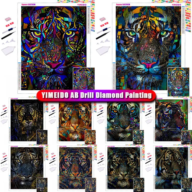 

YIMEIDO 5D DIY Diamond Painting Animals Tiger Cross Stitch Kit Full Drill Diamond Embroidery Mosaic Art Picture of Rhinestones