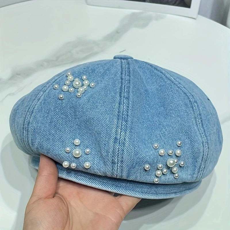 Преппи сладкий жемчуг ковбойский берет для детей Весна/Лето онлайн красное лицо