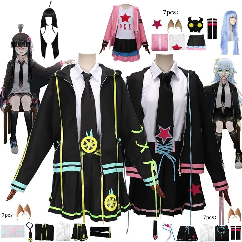 

Anime AOTU Kalie Lemon Cosplay Costume Halloween Children Adult Women's Coat Shirt Skirt Tie Demon Ears Girl School Uniform Suit