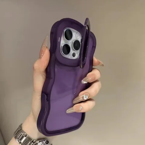 Прозрачный чехол-держатель для телефона с подставкой для iPhone 11, 12, 13, 14, 15 Pro Max, противоударный бампер, задняя крышка