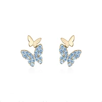 korean fashion petite animal butterfly stud earrings multicolor jewelry for women girl jewelry gifts