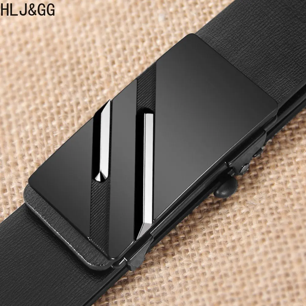 HLJ&GG Fashion Belt for Man Business Split Leather Automatic Buckle Man's Leather Belts High Quality Homme Waistband 2023 New