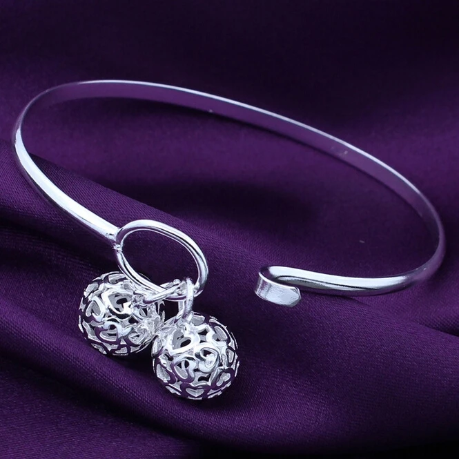

ANGLANG Elegant Women Gold Silver Colour Cuff Bracelet Round Ball Design Lucky Charm Vintage Bangle Friendship Jewelry Gifts
