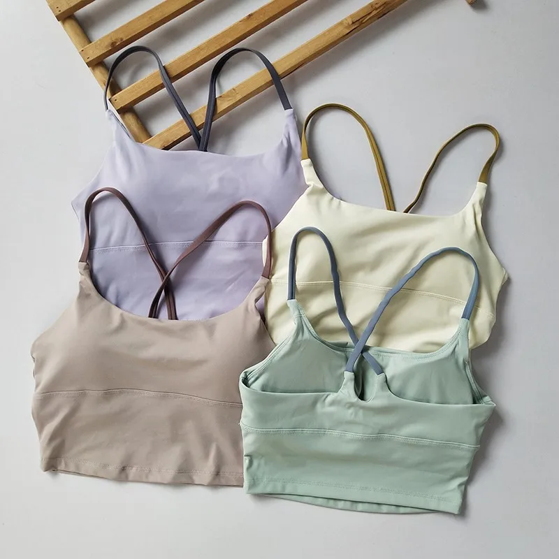 

Yoga Bra Yoga Lingerie Sexy Sports Fitness Bra Running Gathered Thin Strap Yoga Vest