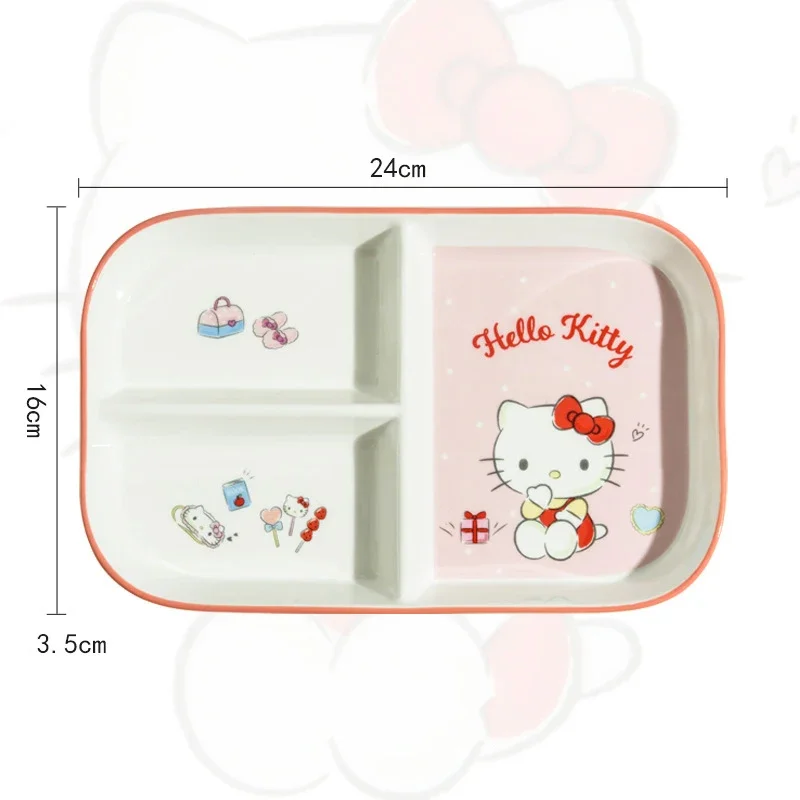 Sanrio Kawaii Hello Kitty детские разделительные тарелки My Melody Kuromi аниме мультфильм