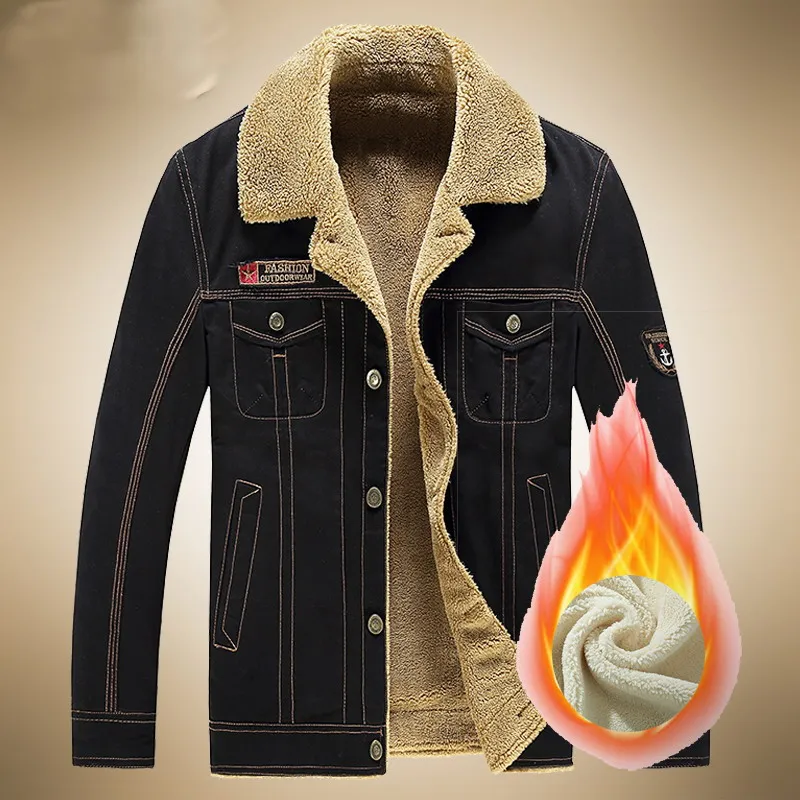 

Куртка мужская зимняя, военная уличная одежда, тактический пилот ВВС, Бомбер, джинсовое пальто с меховым воротником