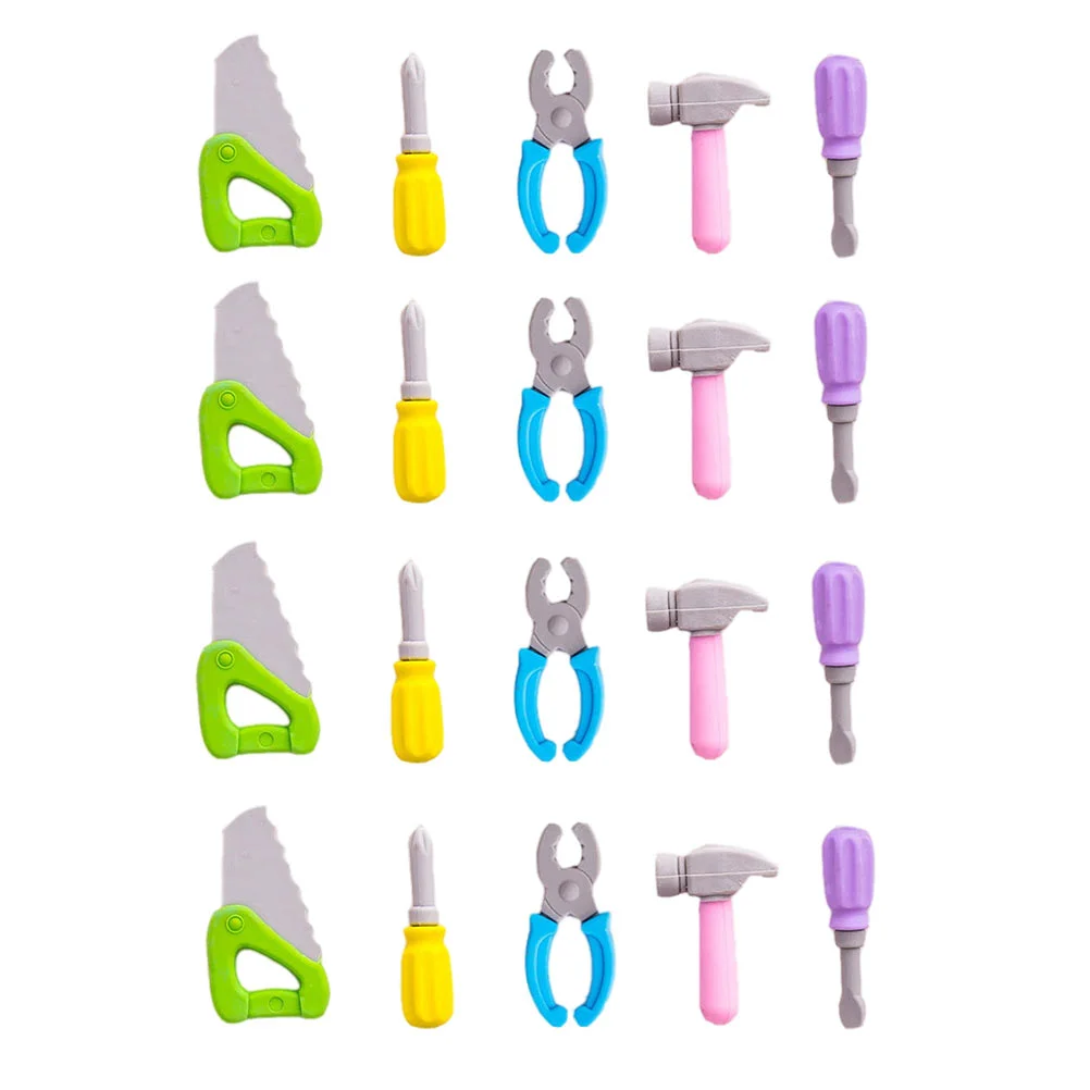 

4 Sets of Kids Erasers Cartoon Repair Tool Shaped Erasers Students Erasers Children Erasers