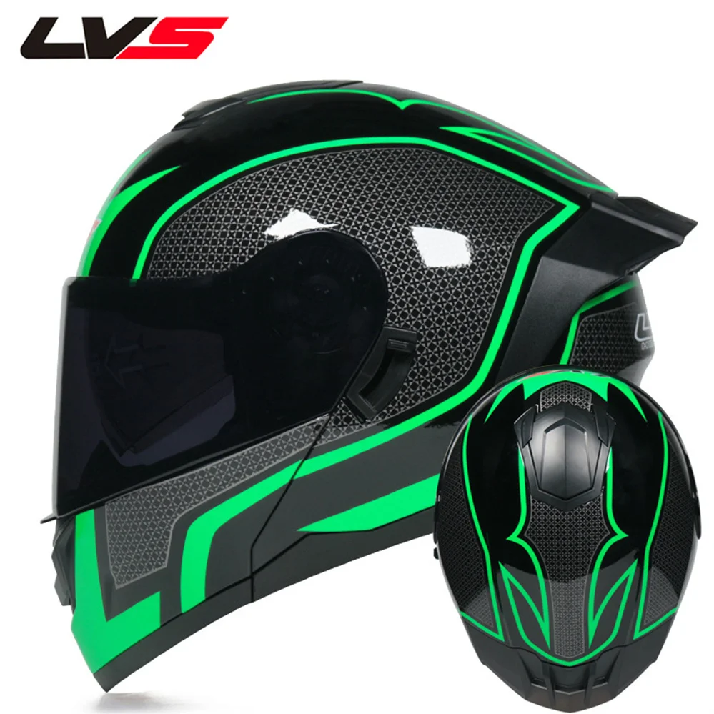 

DOT Approved LVS Modular Flip Up Motorcycle Helmet ABS Safety Classic Motocross Racing Full Face Dual Lens Casco Moto Capacete