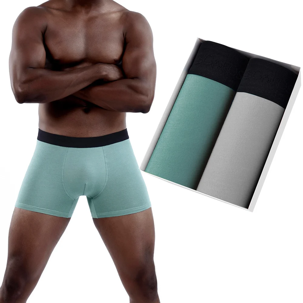 

2Pcs Boxers For Man Undrewear Cotton Men's Panties Set Boxershorts Mens Underwear Sexy Underpants Brands Male Boxer Shorts