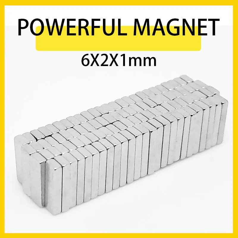 

50~1000PCS 6x2x1mm Small Block Powerful Magnets 6mm x 2mm x 1mm Super Neodymium Magnet NdFeB Permanent Magnetic Disc