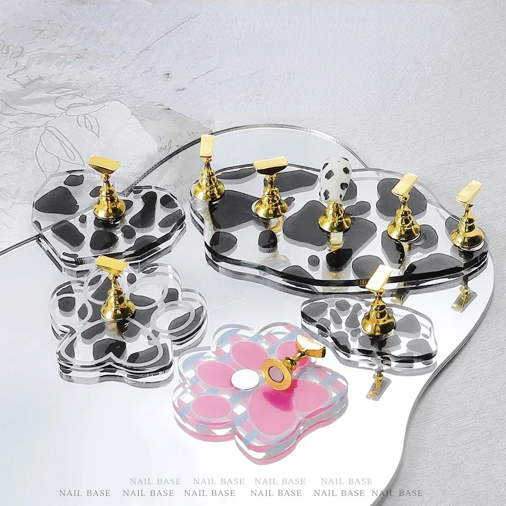 

1pcs Nail Art Practice Display Stand Chess Board Magnetic Tips Small Cow Practice Holder Set UV Gel Polish Color Chart Tool