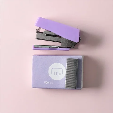 Новый мини степлер Morandi цветной металлический степлер набор с 500 шт. 10 # скобы связующие инструменты милые канцелярские принадлежности Школьные офисные принадлежности